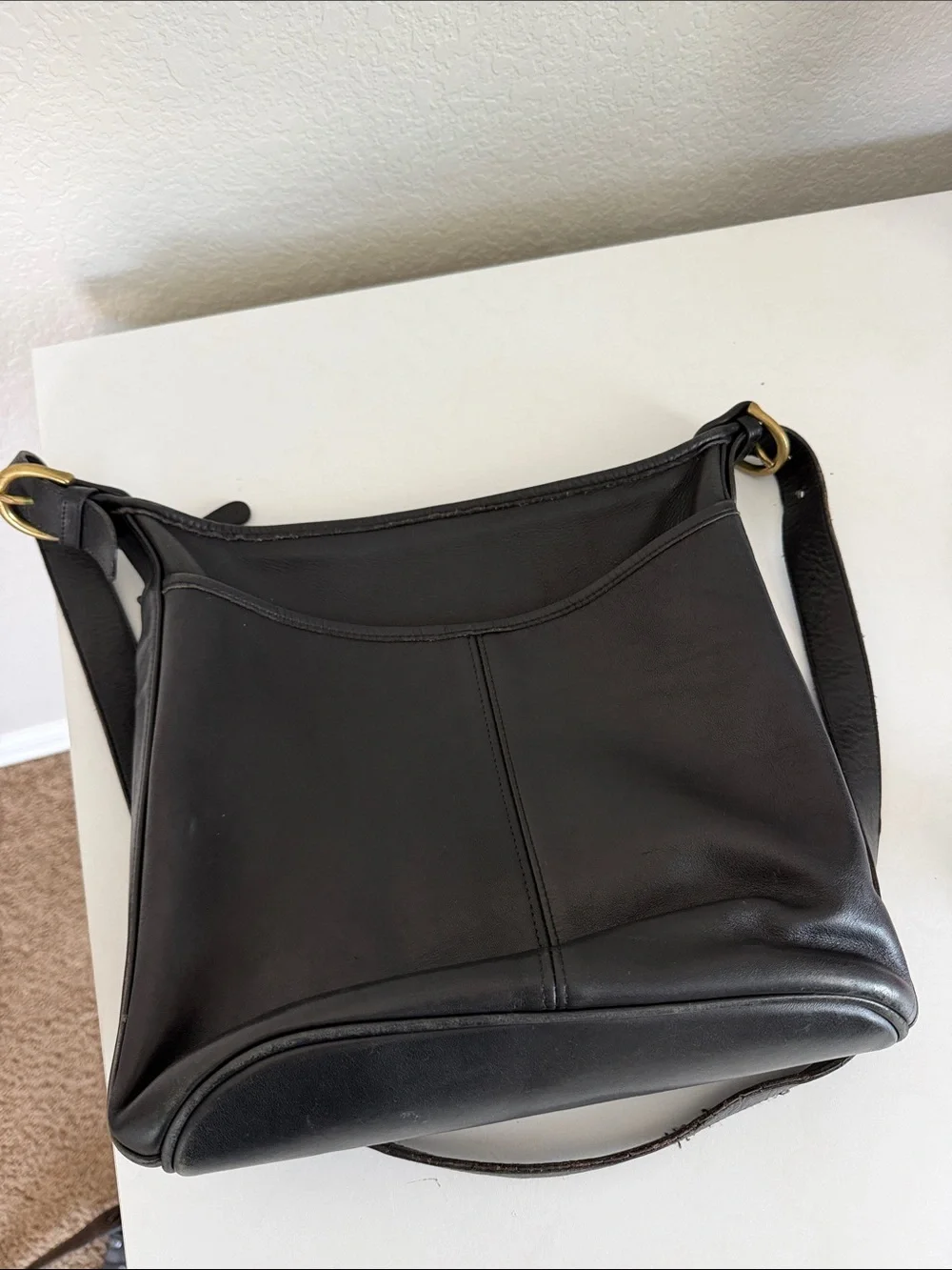 Vintage Coach Whitney Bag 4115 Black Glove Tanned Leather Crossbody Flap